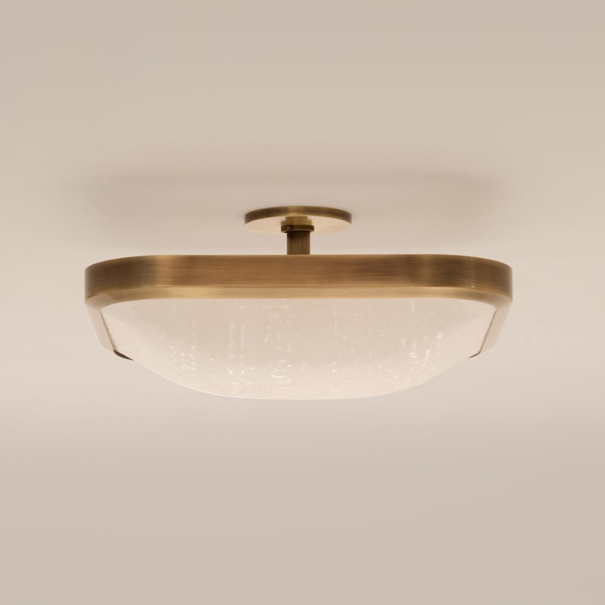 Italian Uno Square Ceiling Light by Gaspare Asaro-Bronze Finish For Sale