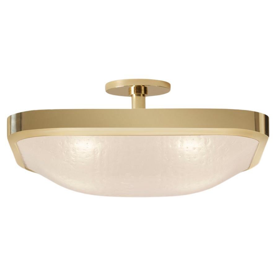 Uno Square Ceiling Light by Gaspare Asaro-Polished Brass Finish For Sale
