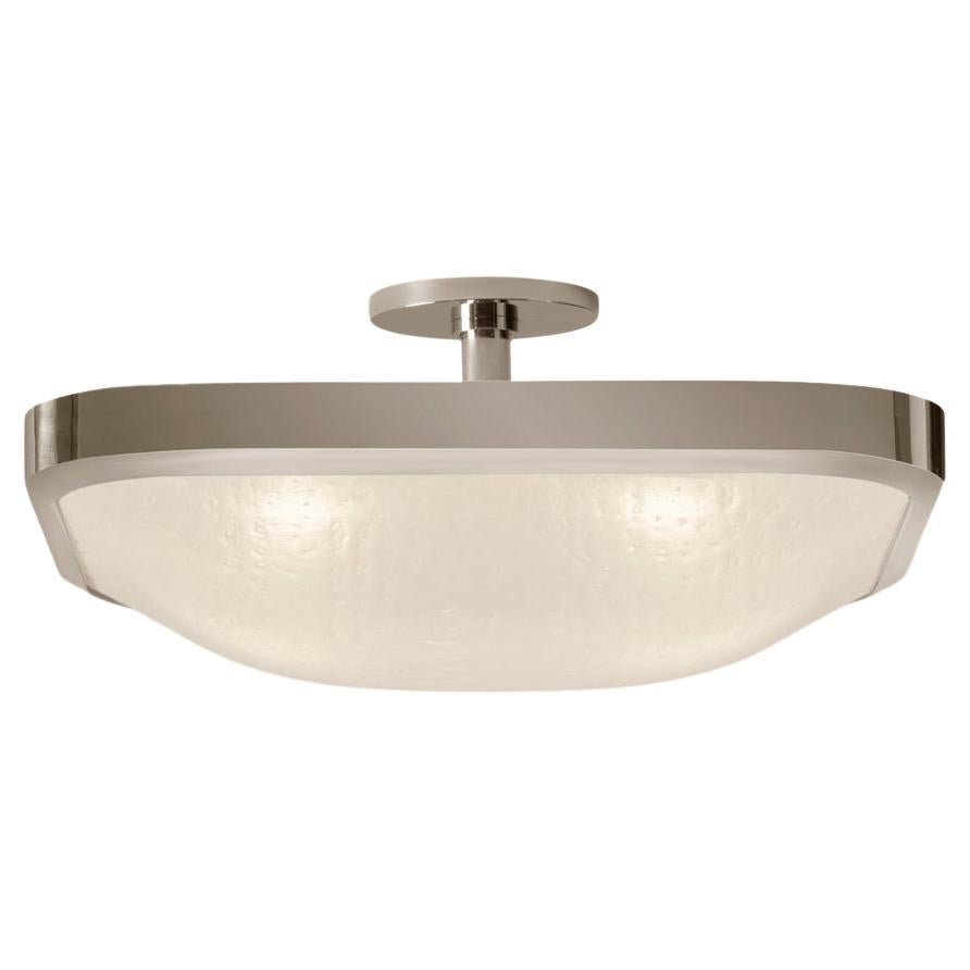 Uno Square Ceiling Light by Gaspare Asaro-Polished Nickel Finish For Sale