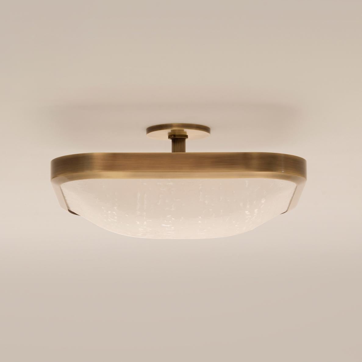 Uno Square Ceiling Light by Gaspare Asaro-Satin Brass Finish For Sale 4