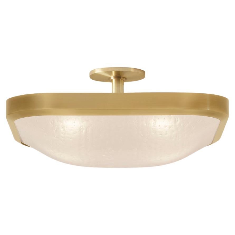Uno Square Ceiling Light by Gaspare Asaro-Satin Brass Finish For Sale