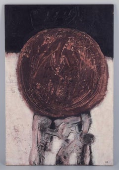 Uno Svensson, listed Swedish artist. Oil on hardboard. Abstract composition