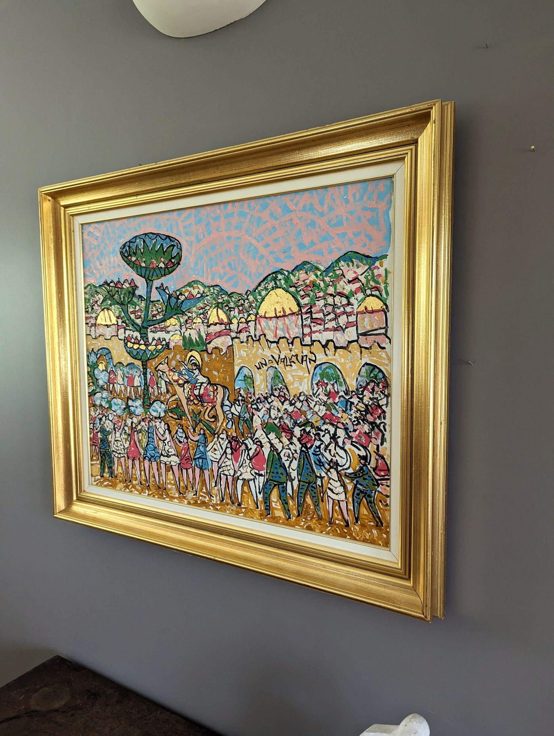 Vintage Mid-Century Expressionist Figurative Oil Painting - Desert Land 3