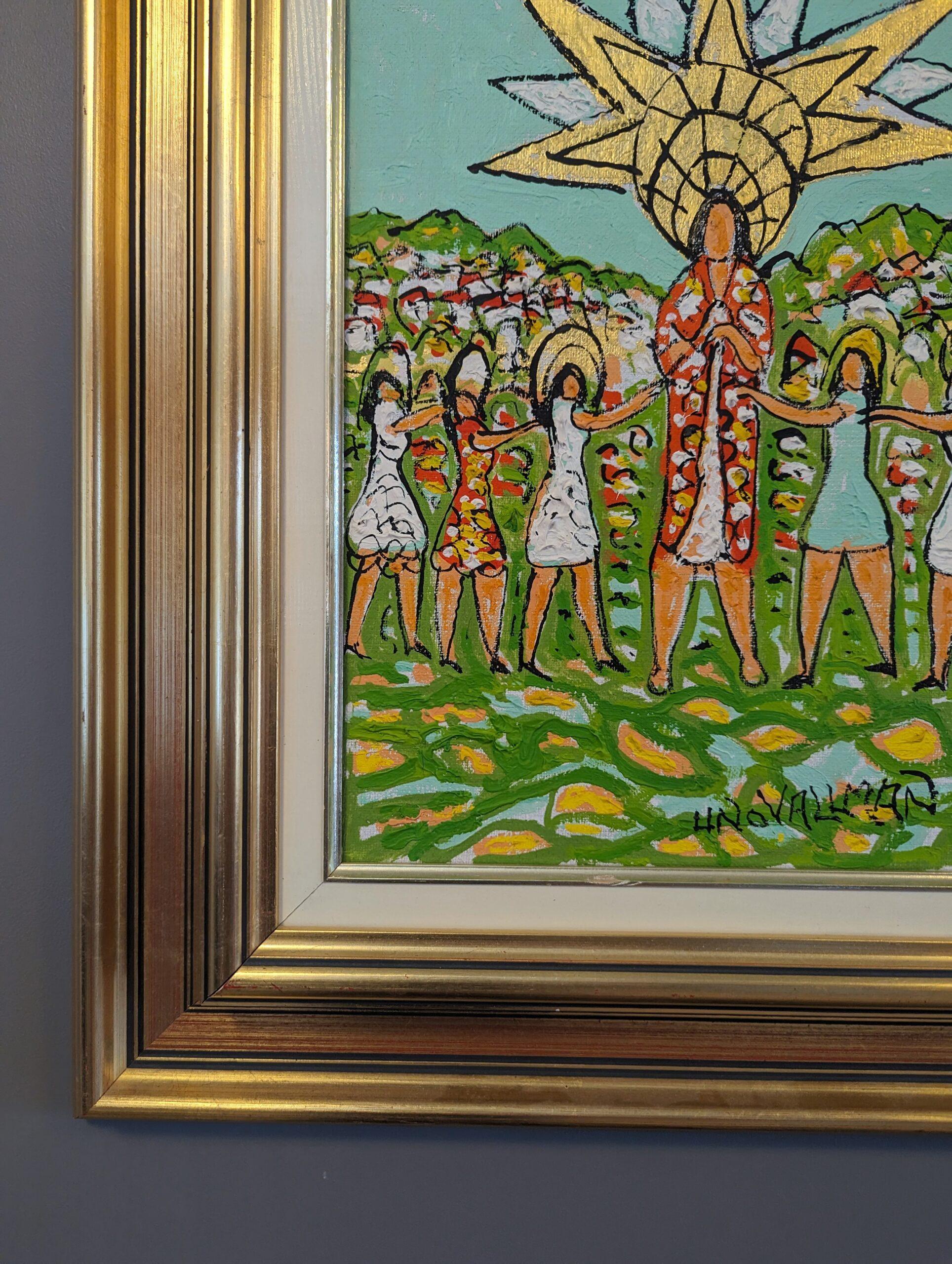 Vintage Mid-Century Expressionist Figurative Swedish Oil Painting - Garden Dance For Sale 4