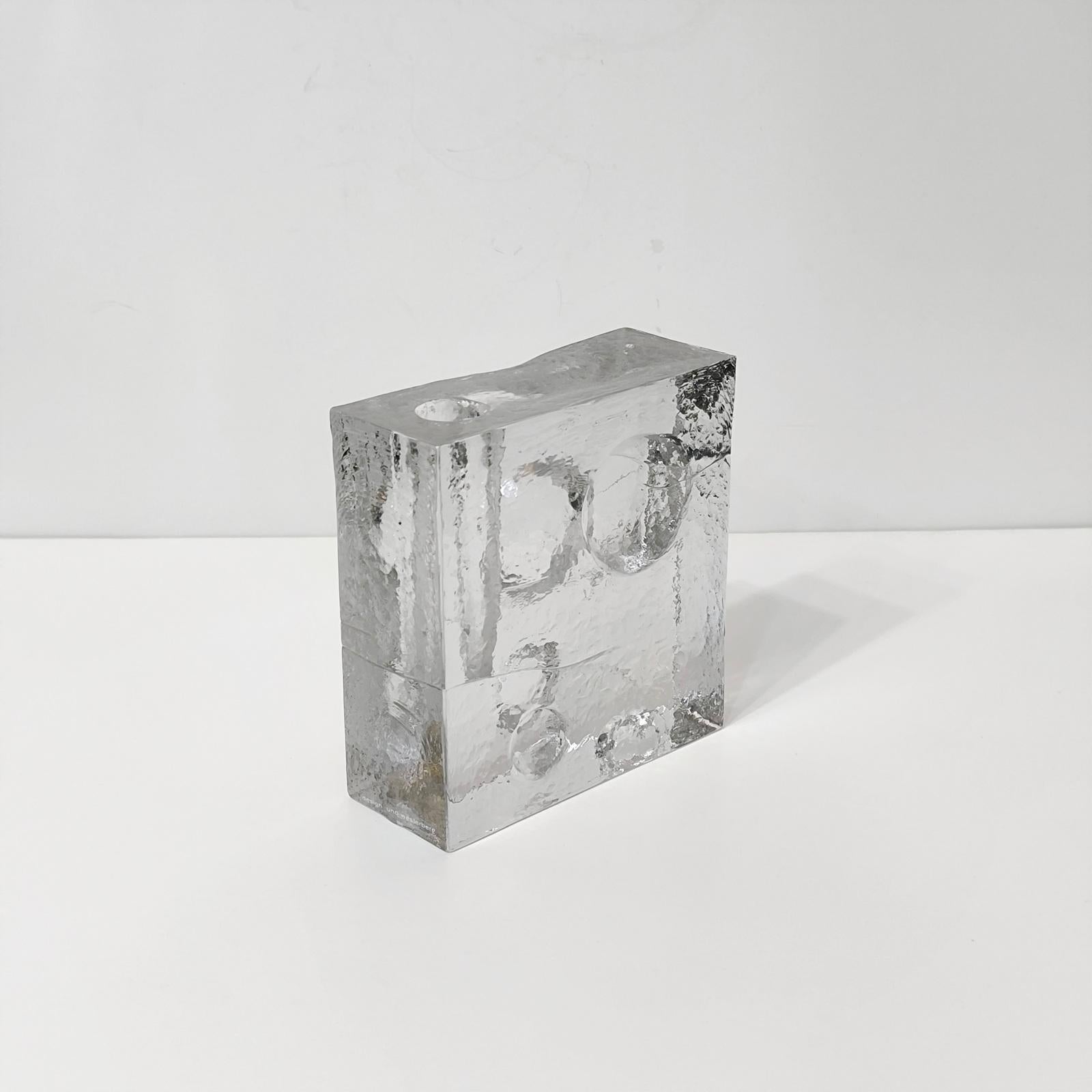 Uno Westerberg, un vaso di vetro trasparente, un portacandele con decorazioni strutturate, Uno Westerberg in vendita 1