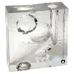 Uno Westerberg, un jarrón de cristal transparente, portavelas con decoración texturizada, Pukeberg
