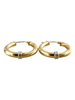 UnoAEre 18 Karat Yellow & White Gold Hoop Earrings #18779