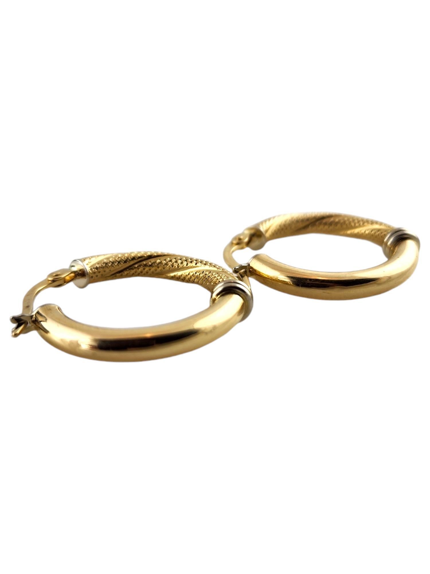 Women's UnoAEre 18 Karat Yellow & White Gold Hoop Earrings #18779