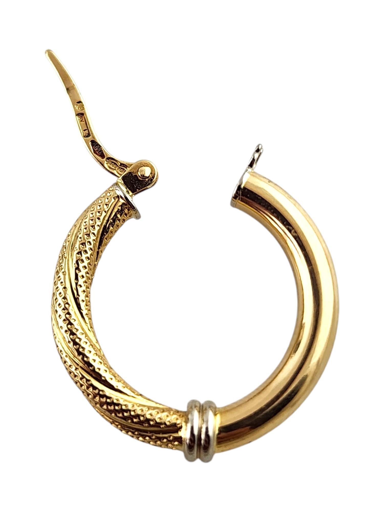 UnoAEre 18 Karat Yellow & White Gold Hoop Earrings #18779 2
