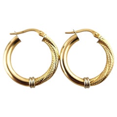 UnoAEre 18 Karat Yellow & White Gold Hoop Earrings #18779