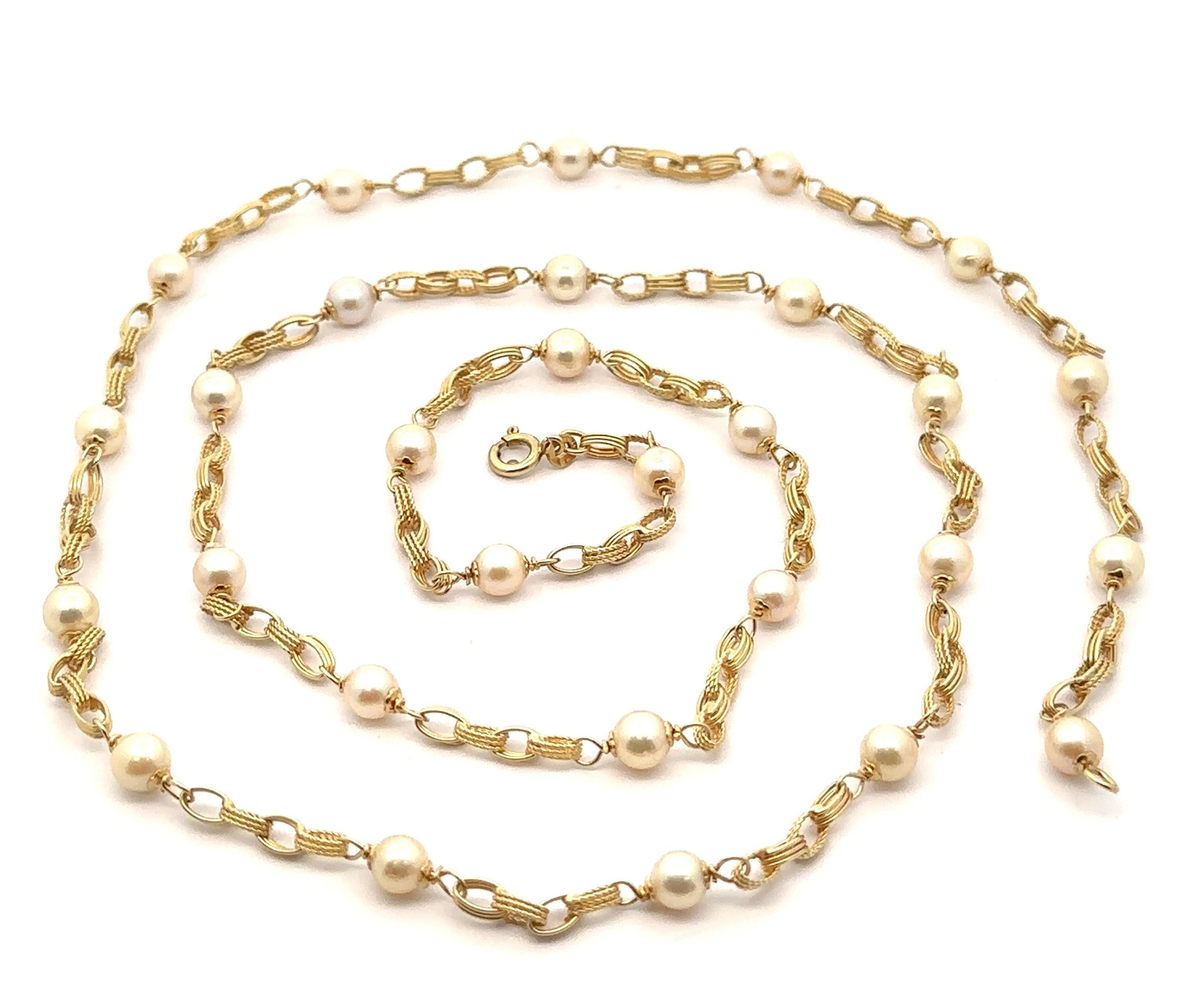 Donna UnoAErre, collana in oro giallo italiano 14k con perle e fili intrecciati, lunga 36