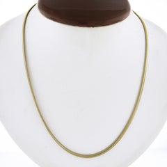 UNOAERRE 14K Yellow Gold 18" Flat Snake Link Chain Necklace w/ Lobster Claw
