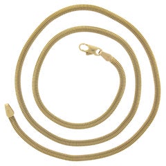 UNOAERRE 14K Gelbgold 18" Flache Schlangen-Gliederkette Halskette mit Hummerklaue