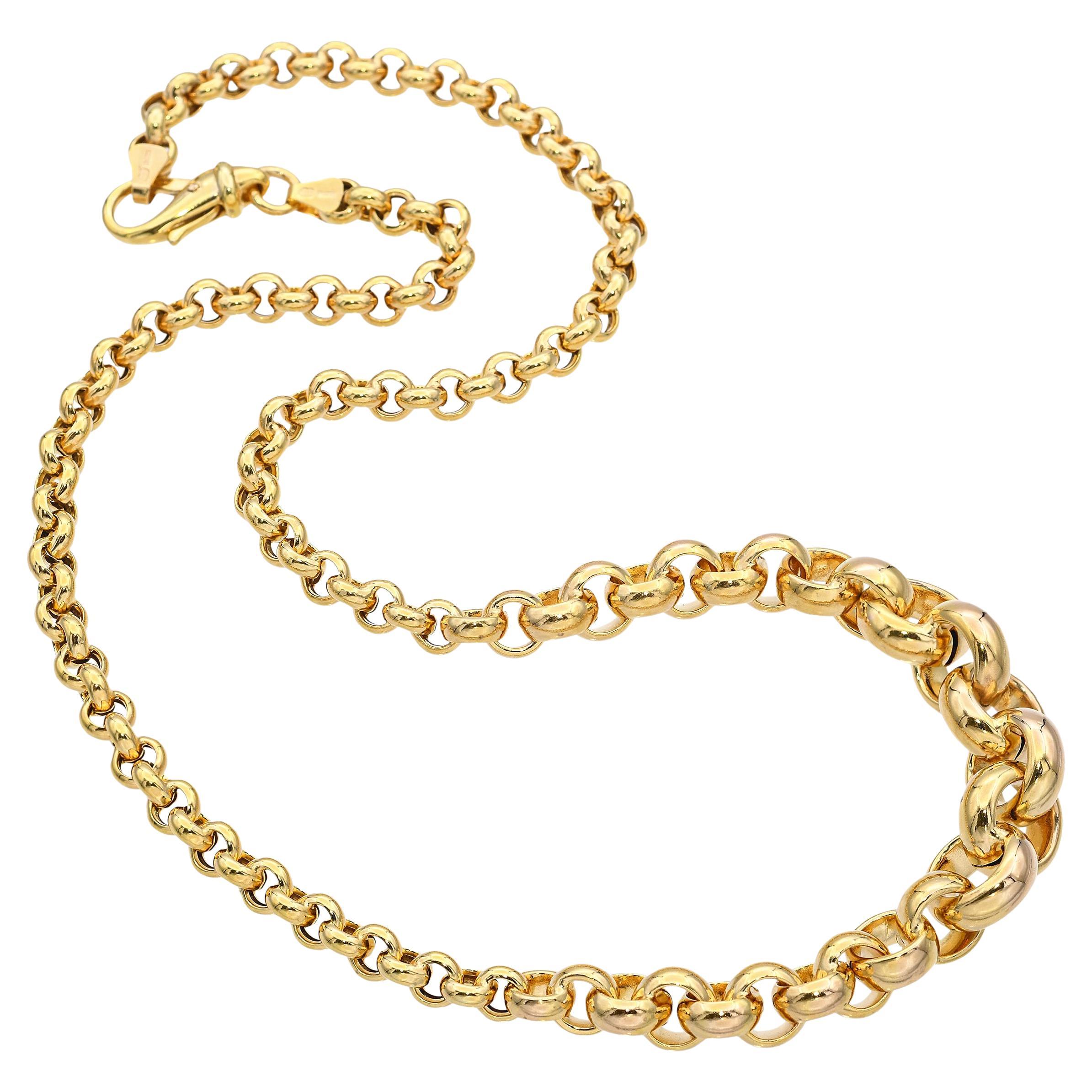 Collana a catena UnoAErre in oro giallo 14k