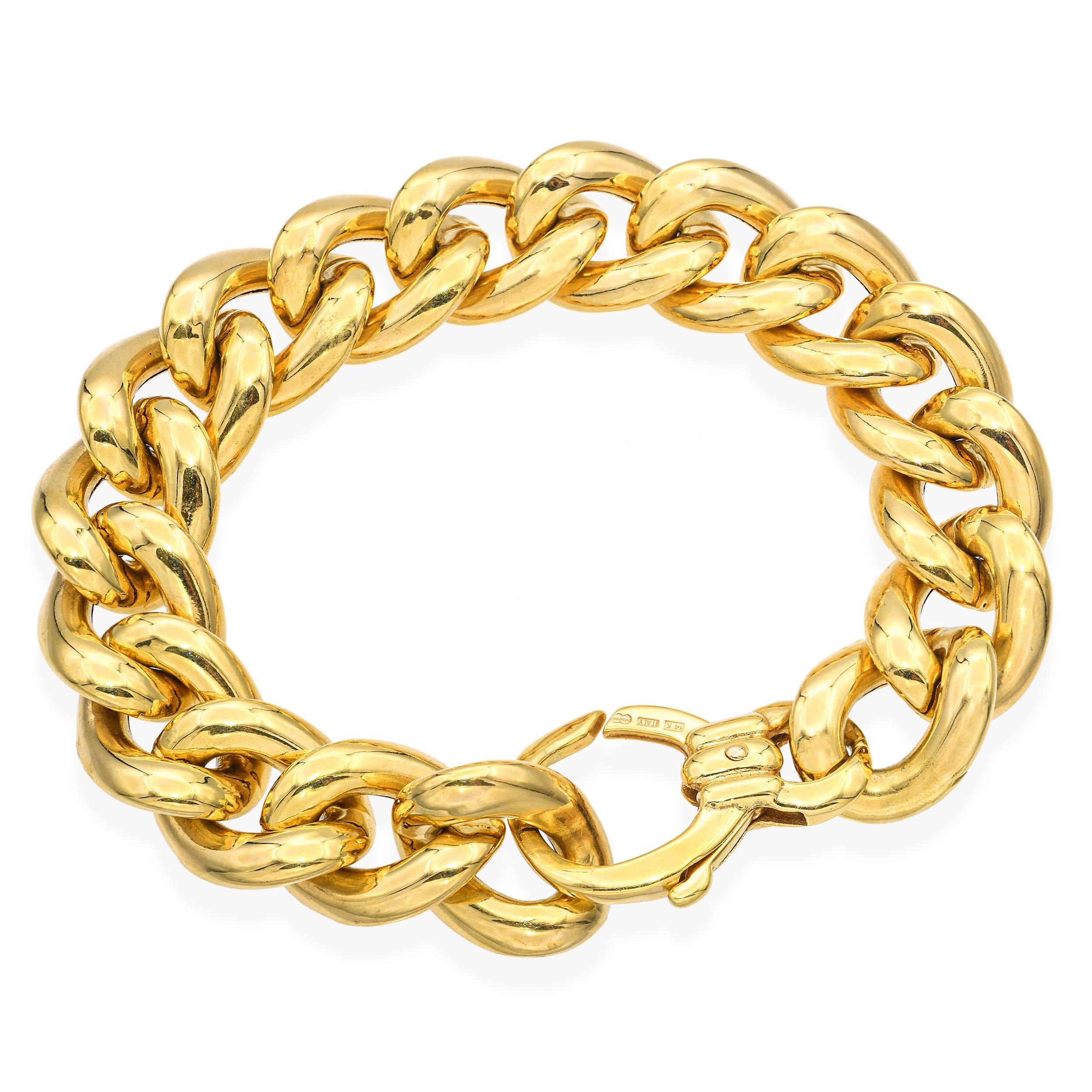 Unoaerre Pulsera Cadena Gruesa Oro Amarillo 14k en venta 1
