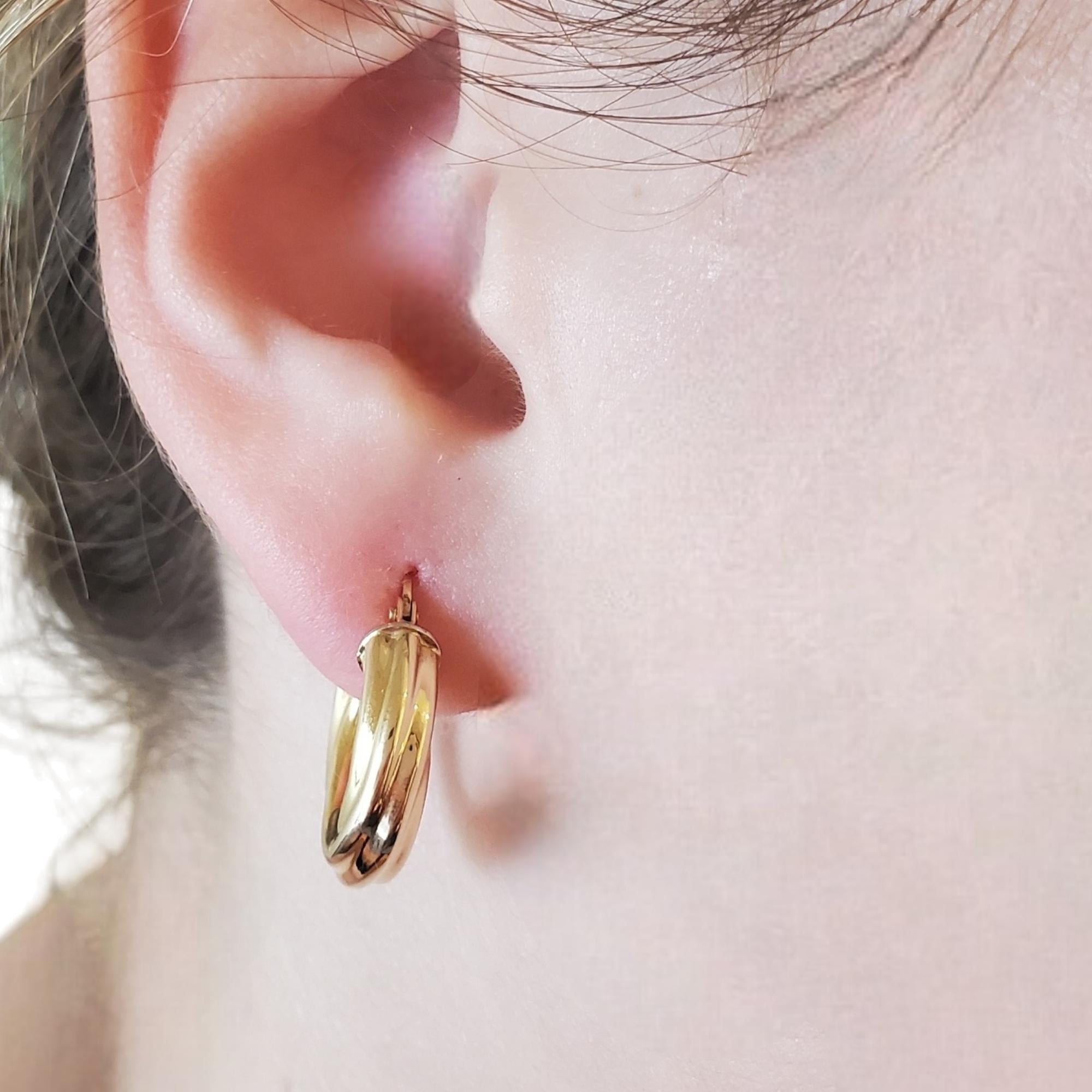 UnoAErre 14K Yellow Gold Twisted Hoop Earrings #17624 1