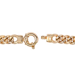 UnoAErre 9 Carat Yellow Gold Graduated Chunky Hollow Curb Link Chain, Italy