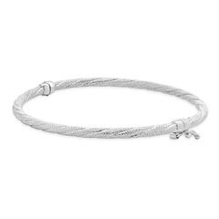Unoaerre Bracelet jonc torsadé texturé en or blanc 18 carats
