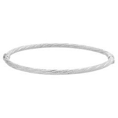 Unoaerre 18 Karat White Gold Textured Twisted Bangle Bracelet