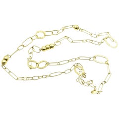 UnoAErre 18 Karat Yellow Gold Open Link Necklace