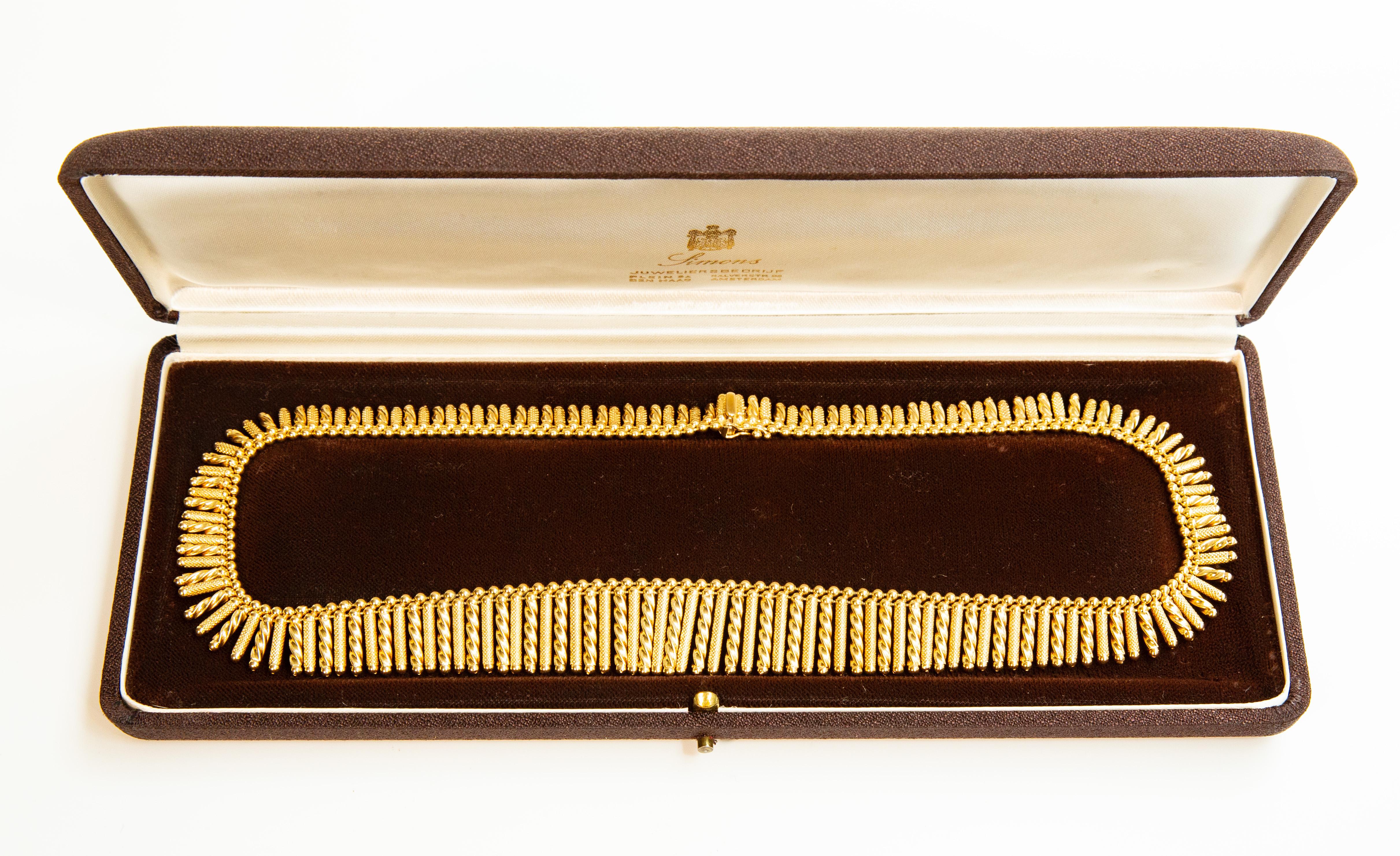 UnoAErre Collier ras du cou à franges en or massif jaune 18 carats en vente 7