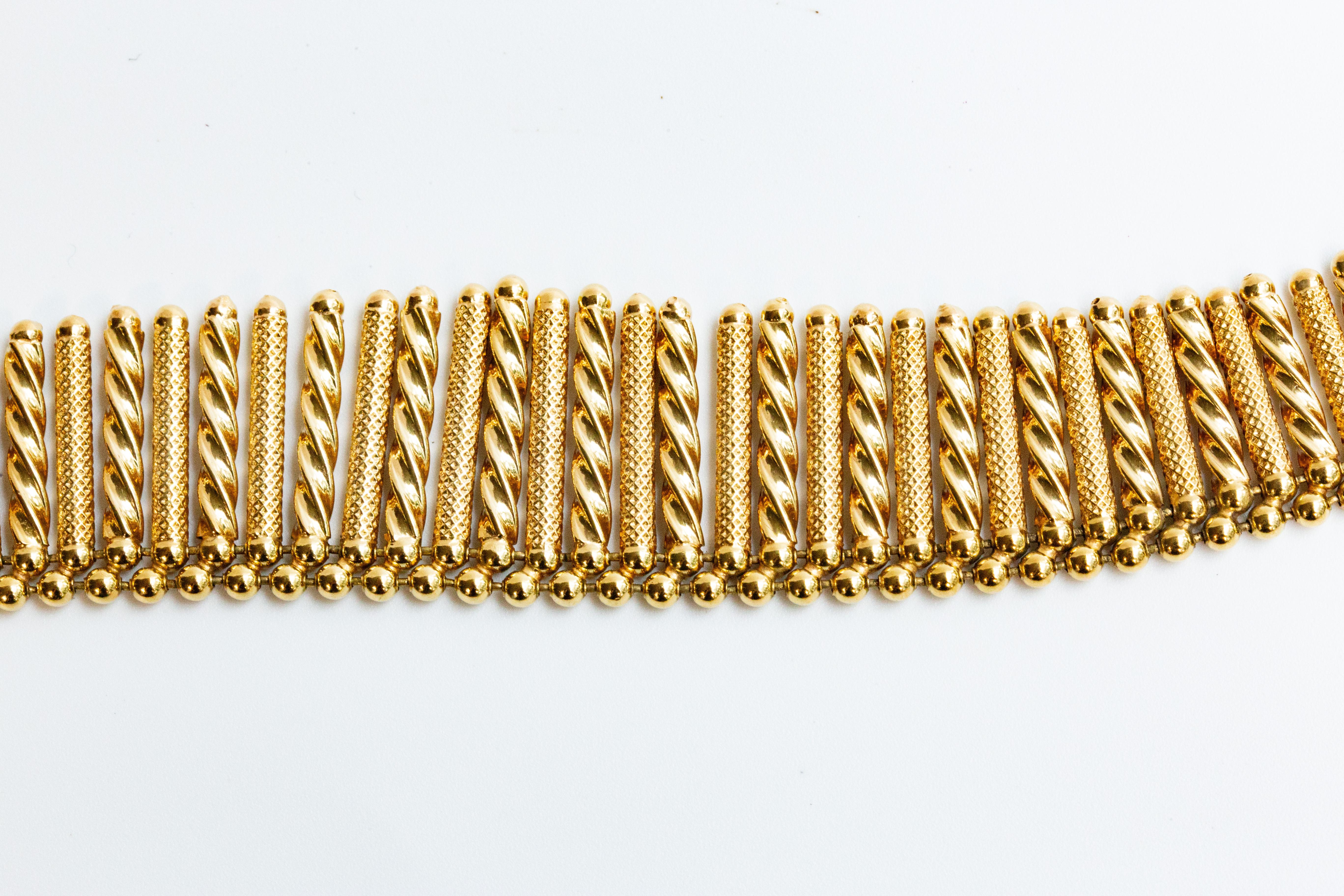 UnoAErre Collier ras du cou à franges en or massif jaune 18 carats en vente 11