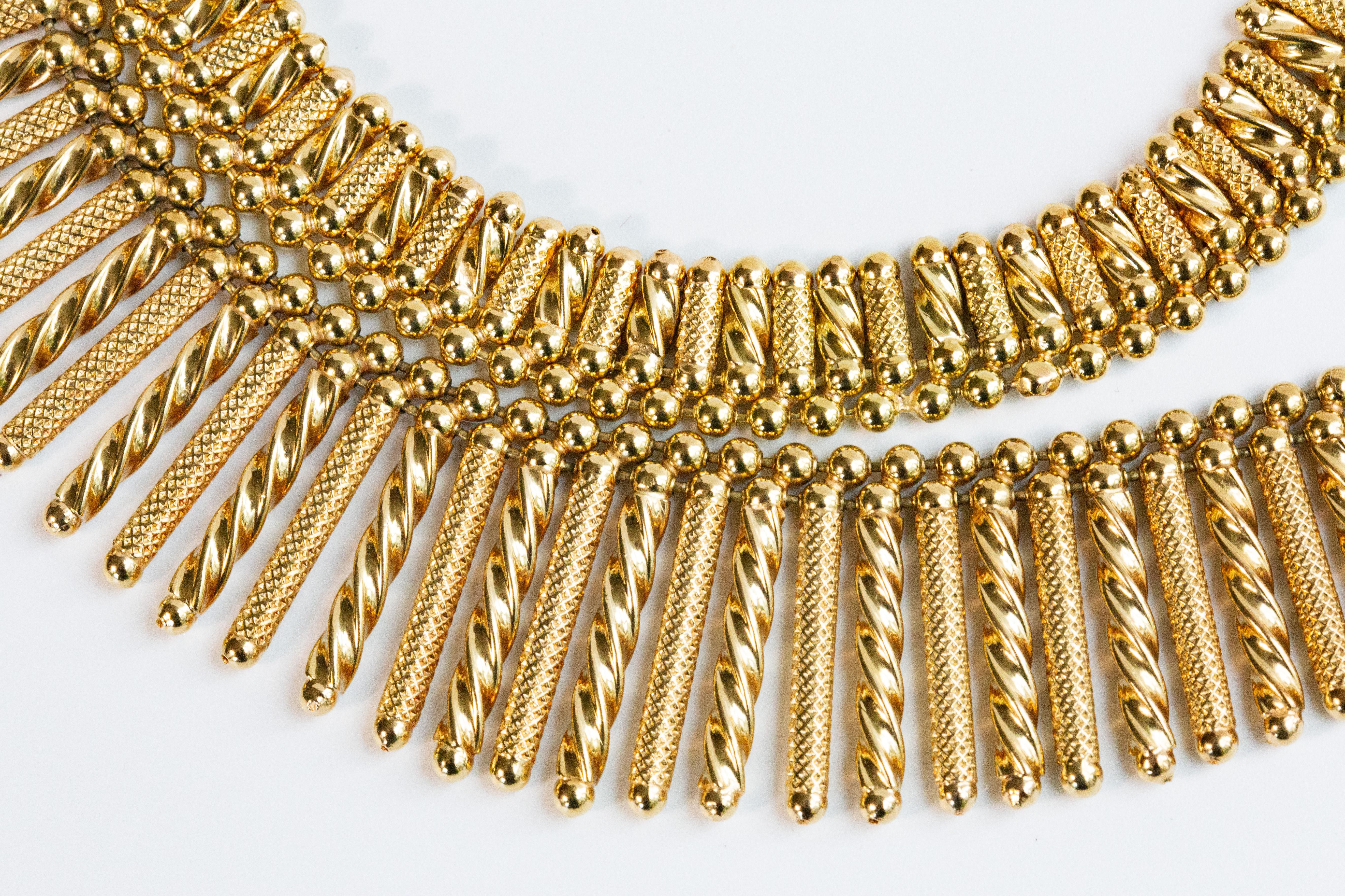 UnoAErre Collier ras du cou à franges en or massif jaune 18 carats en vente 13