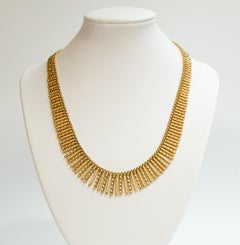 UnoAErre 18 Karat Yellow Solid Gold Fringe Necklace Choker