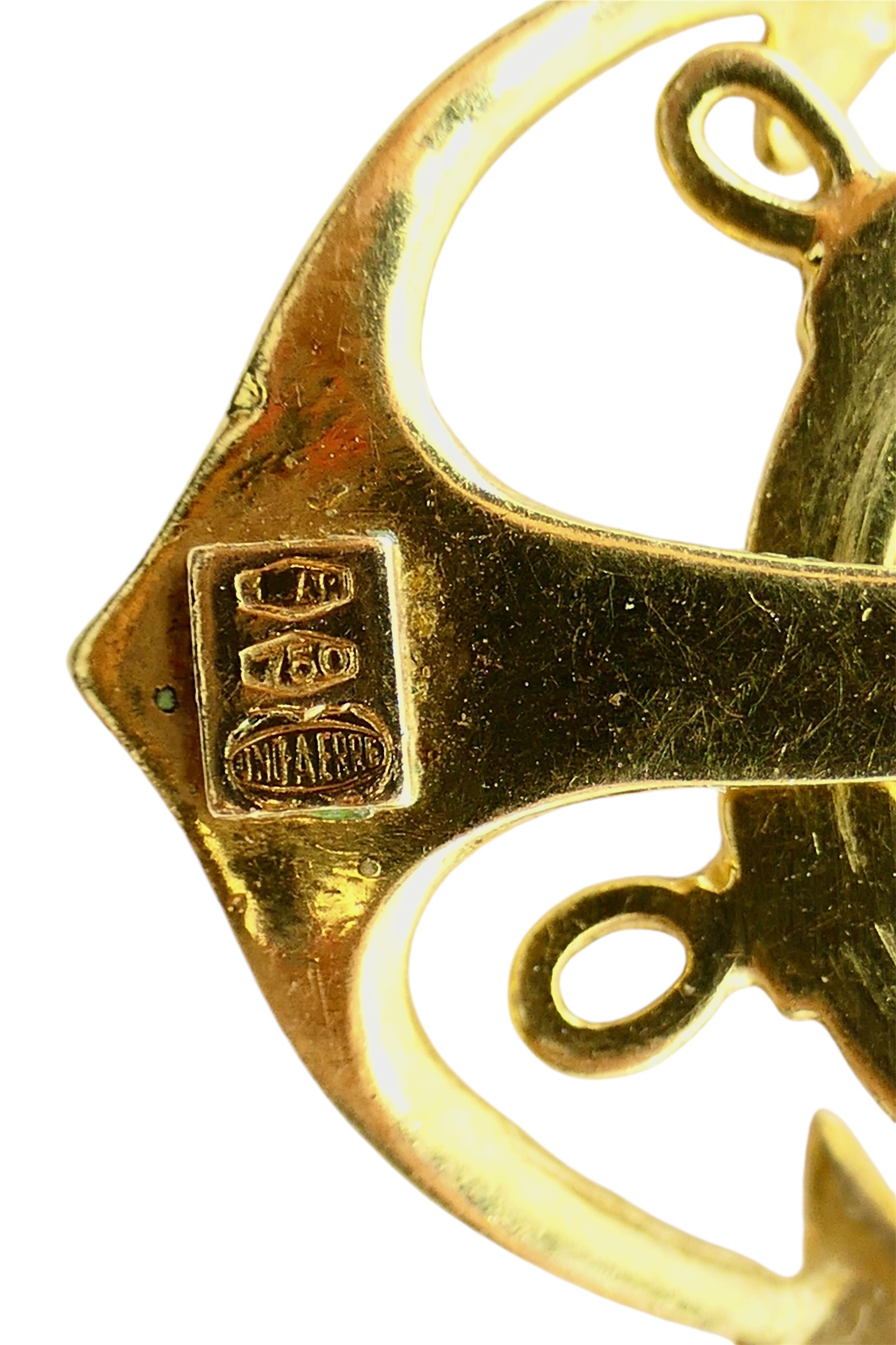 UnoAErre ciondolo in oro 18 carati con charm a forma di ancora Gioielli nautici in vendita 3