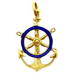 UnoAErre 18k Gold Pendant Anchor Charm Nautical Jewelry