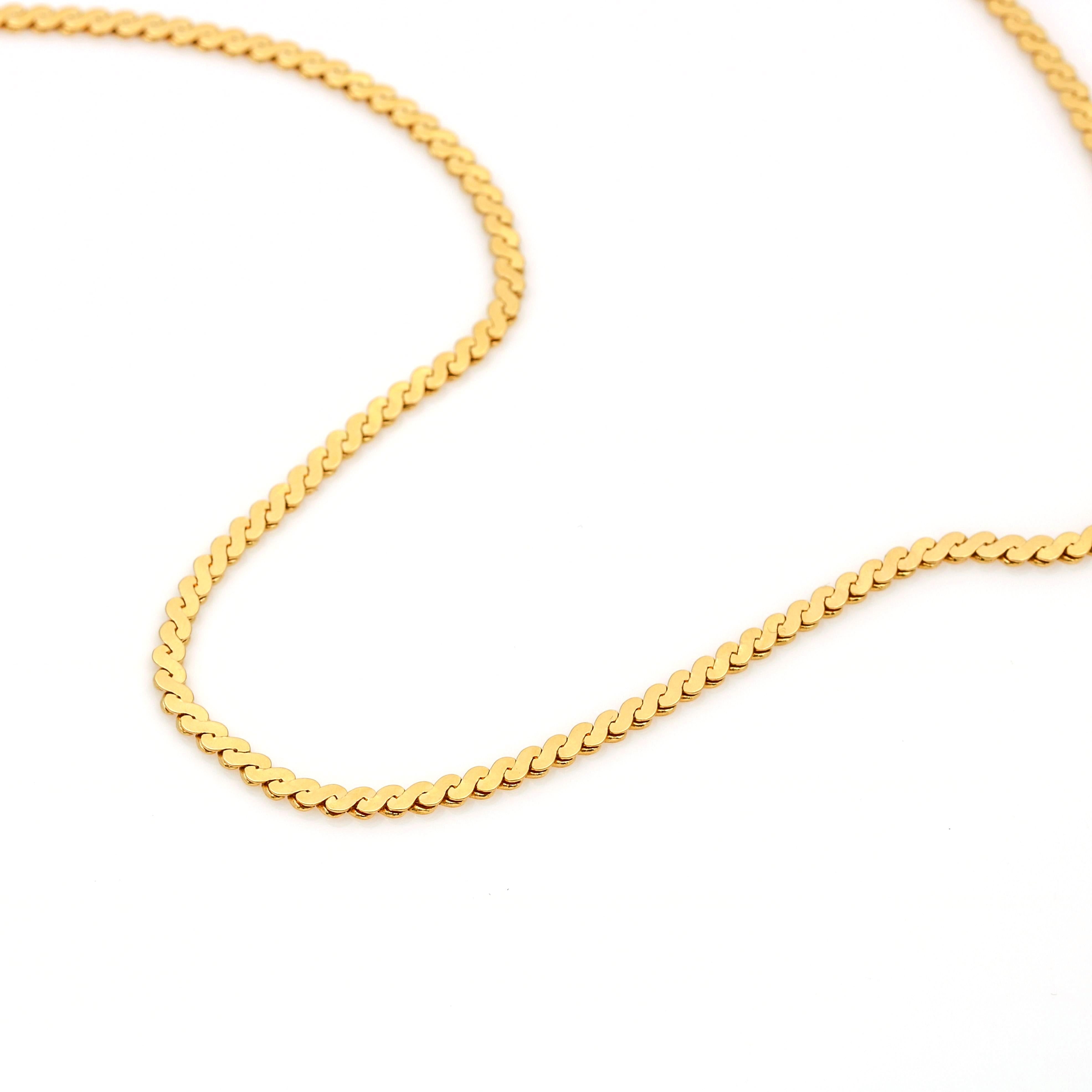 UnoAErre 18k Gelbgold Unisex Schlangen-Gliederkette Halskette (Retro)