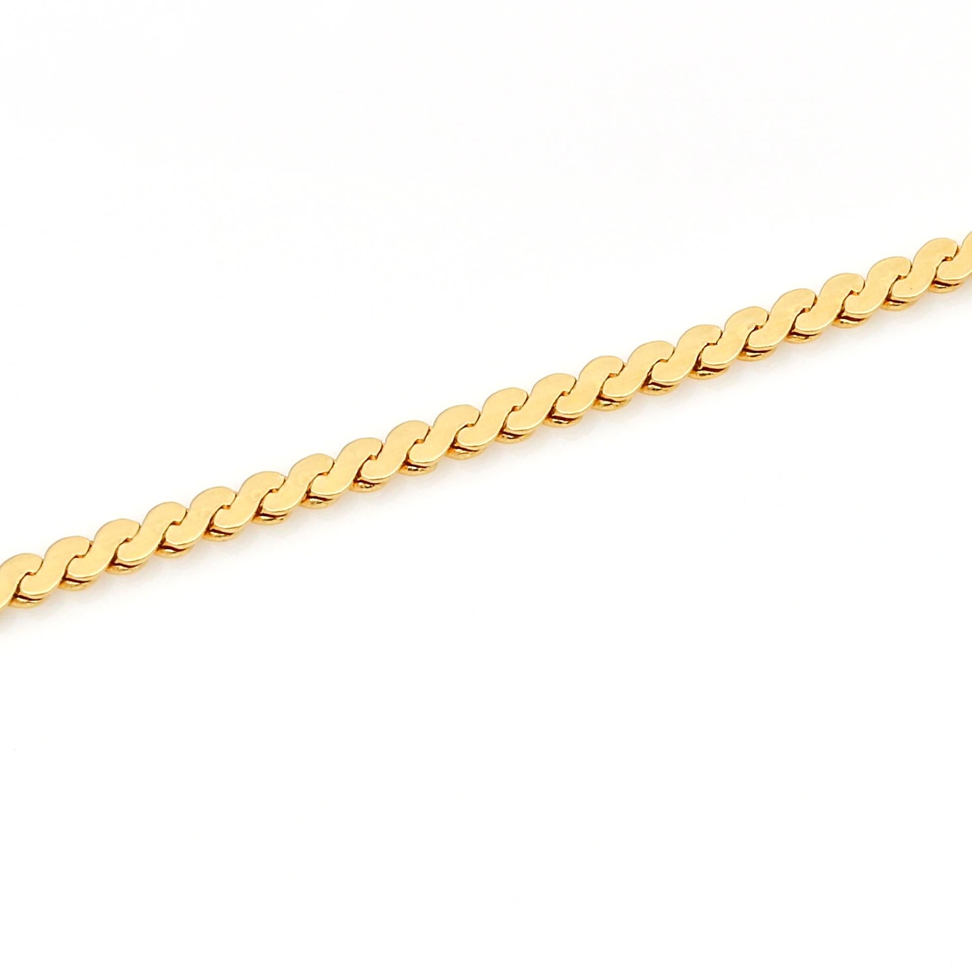 UnoAErre Collier unisexe en or jaune 18 carats avec chaîne à maillons en forme de serpent 1