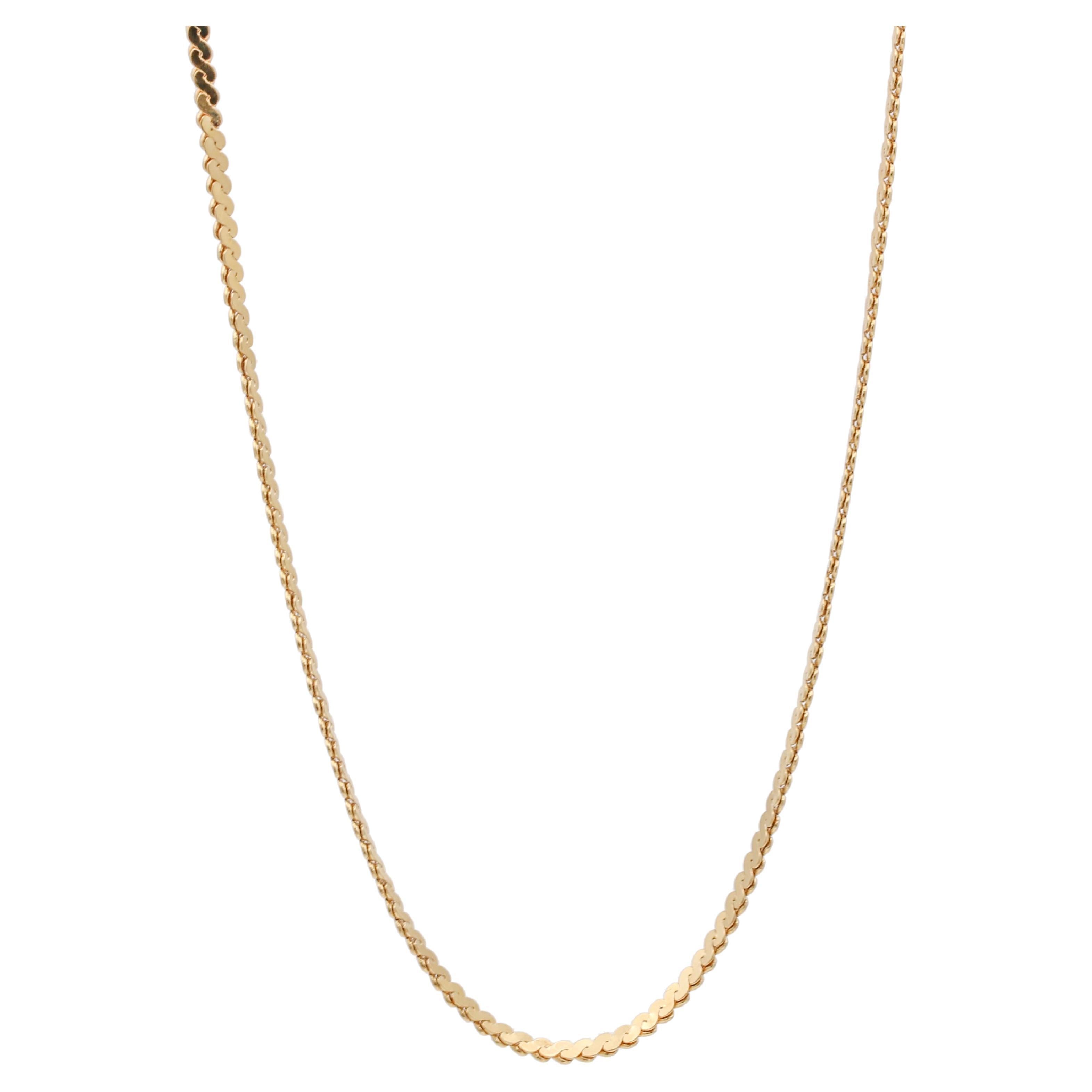UnoAErre 18k Yellow Gold Unisex Serpent Link Chain Necklace For Sale