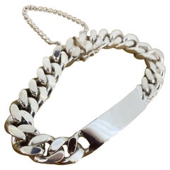 UnoAErre 925 Sterling Silver Solid & Heavy Italian Curb Link Mens' Bracelet