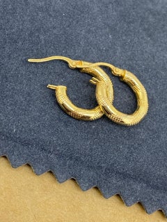 UnoAErre Pendientes de aro italianos de oro amarillo de 9 quilates, cierre francés, 16 mm de largo.