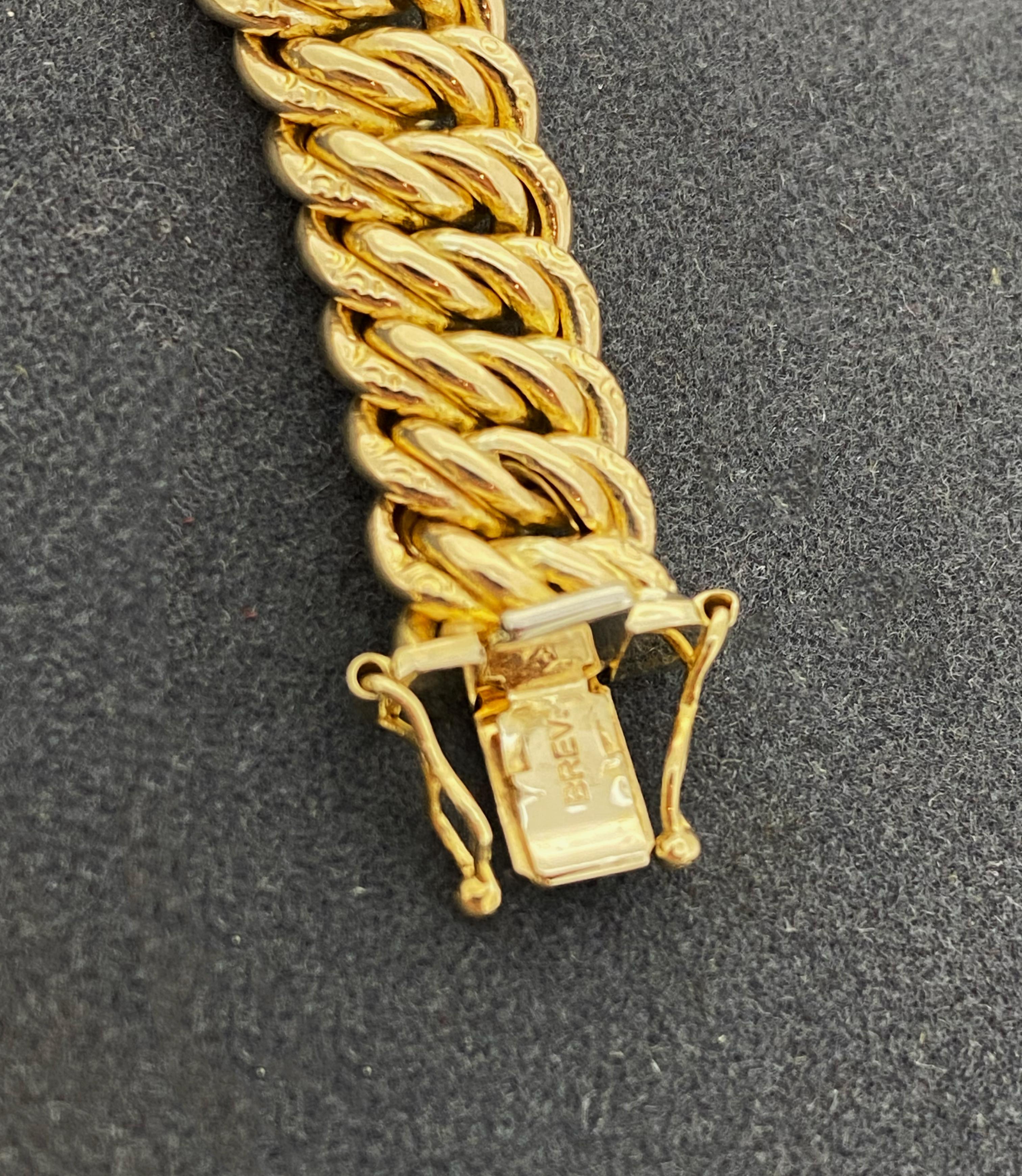 Bracciale UnoAErre in oro giallo 9K Retro 1960's Italian Curb (Cuban) Link Bracelet, 19.5cm in vendita 4