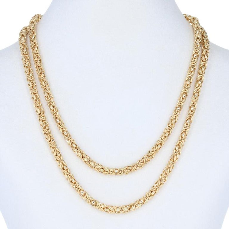 Gold Plated Directly from The Italian Factory 7mm Tendenze Italy Byzantine-Chain Necklace 