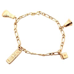 Unoaerre chunky yellow gold charm bracelet
