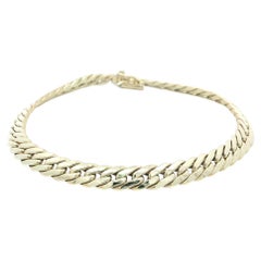 UnoAErre Italienisch 14k Gelbgold flache Kandare kubanische Link-Armband