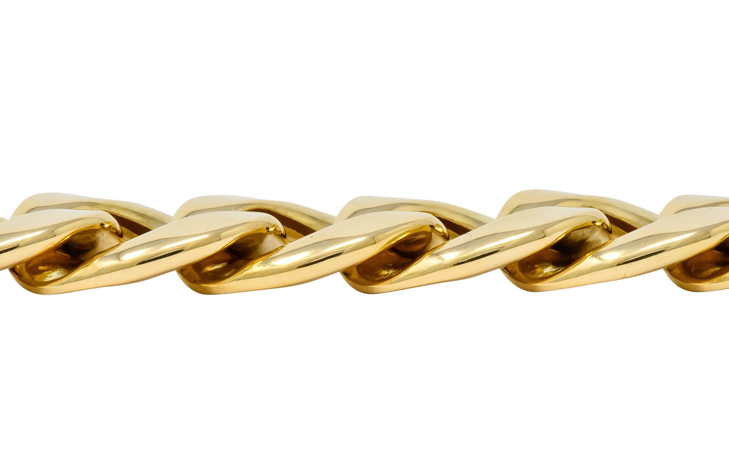 Unoaerre Italian 18 Karat Yellow Gold Curb Link Bracelet 1