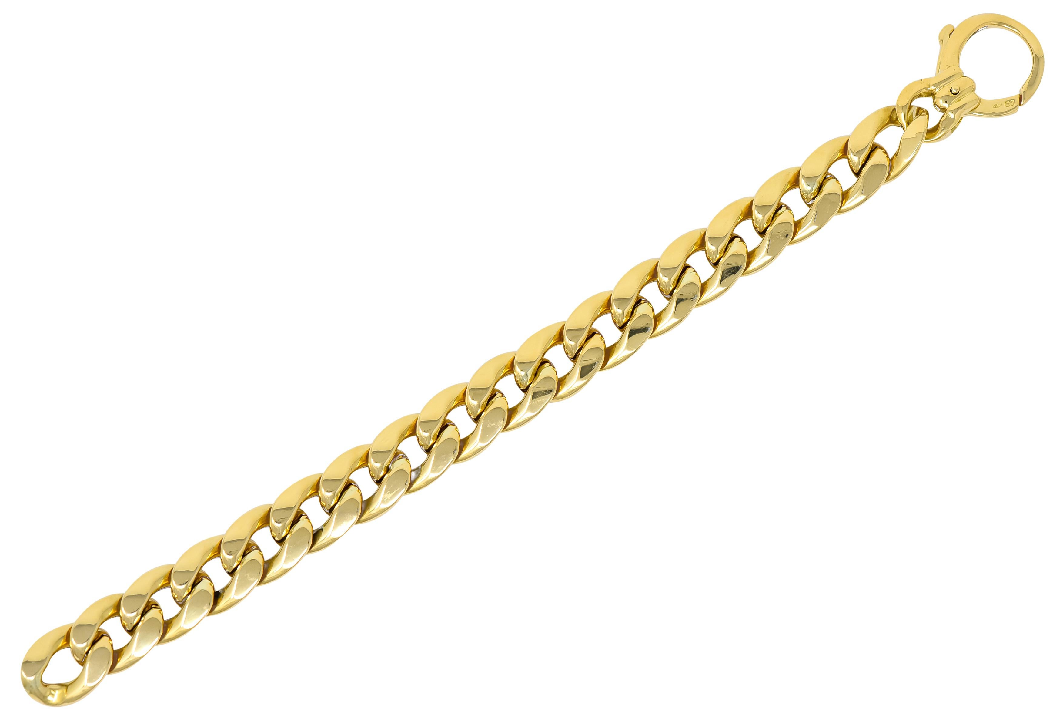 Unoaerre Italian 18 Karat Yellow Gold Curb Link Bracelet 2