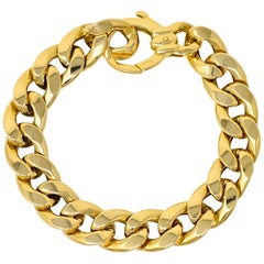 Vintage Unoaerre Italian 18 Karat Yellow Gold Curb Link Bracelet