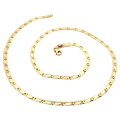 UnoAErre Collier italien en or massif 18 carats à barre plate unique et à maillons polis
