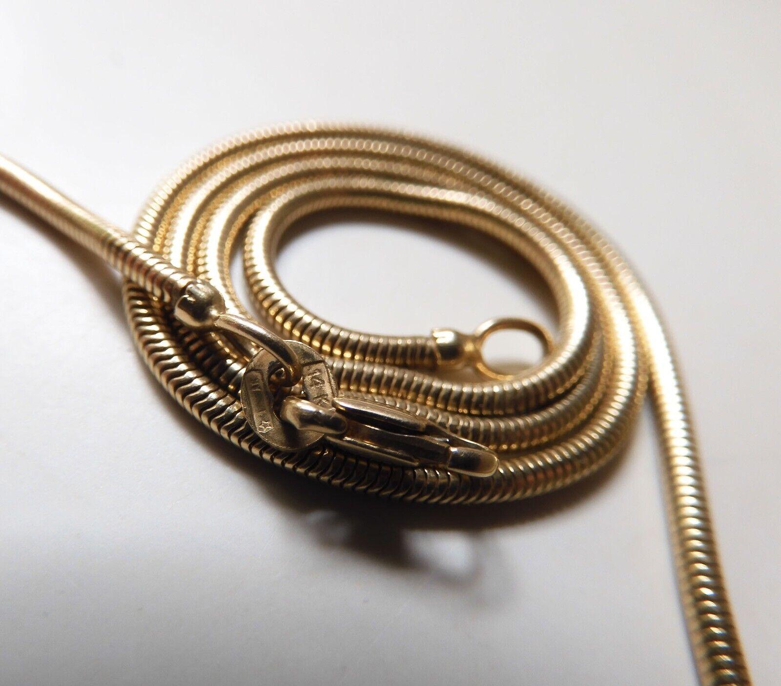Unoaerre Italy 14k Yellow Gold Snake Chain Necklace Vintage 1