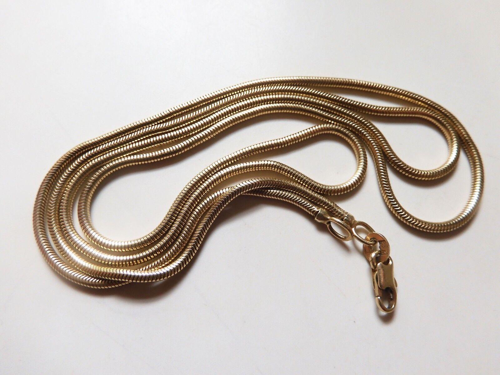 Unoaerre Italy 14k Yellow Gold Snake Chain Necklace Vintage 3