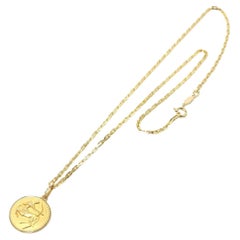UnoAErre Italy 18k Yellow Gold Sagittarius Zodiac Necklace Vintage