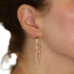 UnoAerre Knotted Fringe Dangle Earrings - Yellow Gold 18k Pierced