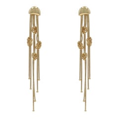 UnoAerre Knotted Fringe Dangle Earrings - Yellow Gold 18k Pierced