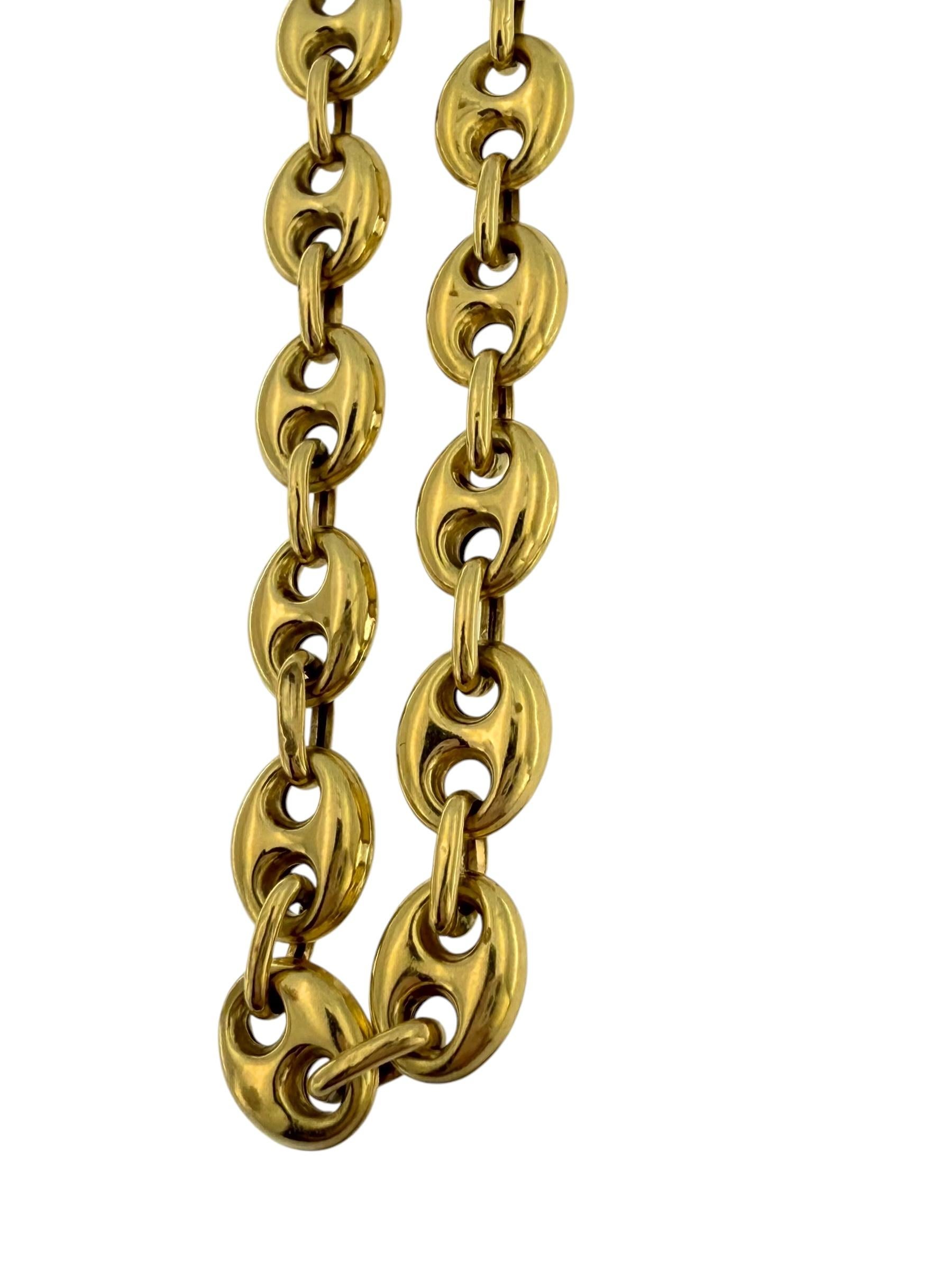 UnoAErre Collier à maillons marins en or jaune 18 carats Unisexe en vente