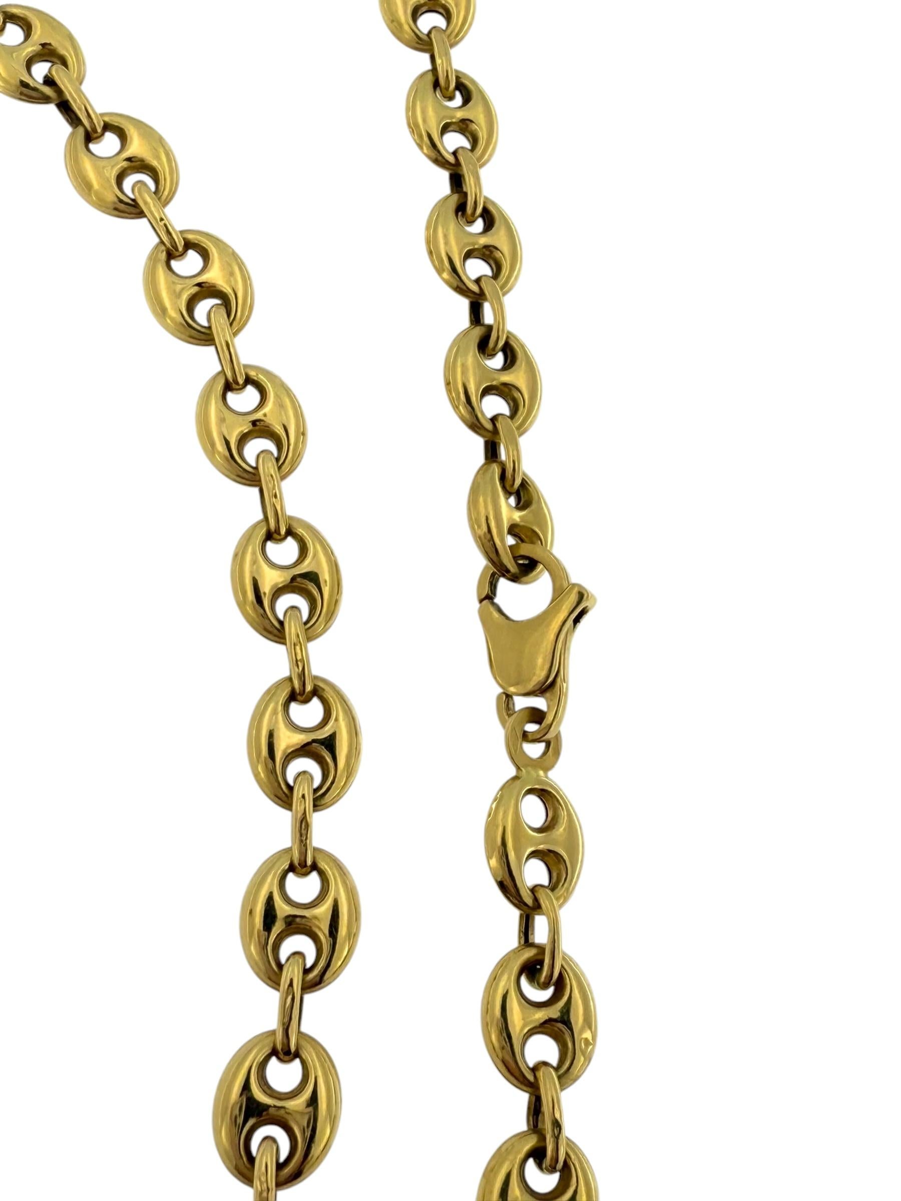 UnoAErre Collier à maillons marins en or jaune 18 carats en vente 1